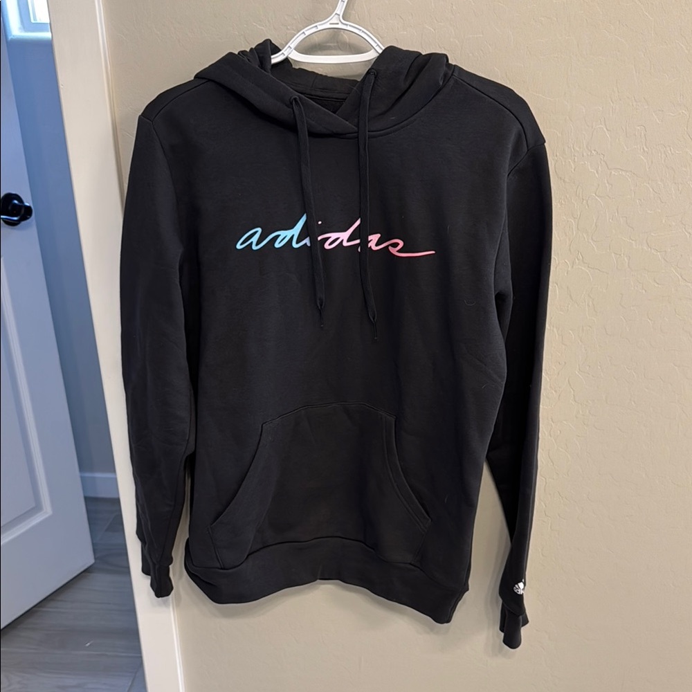 Adidas Gray Hoodie with Multicolor Logo